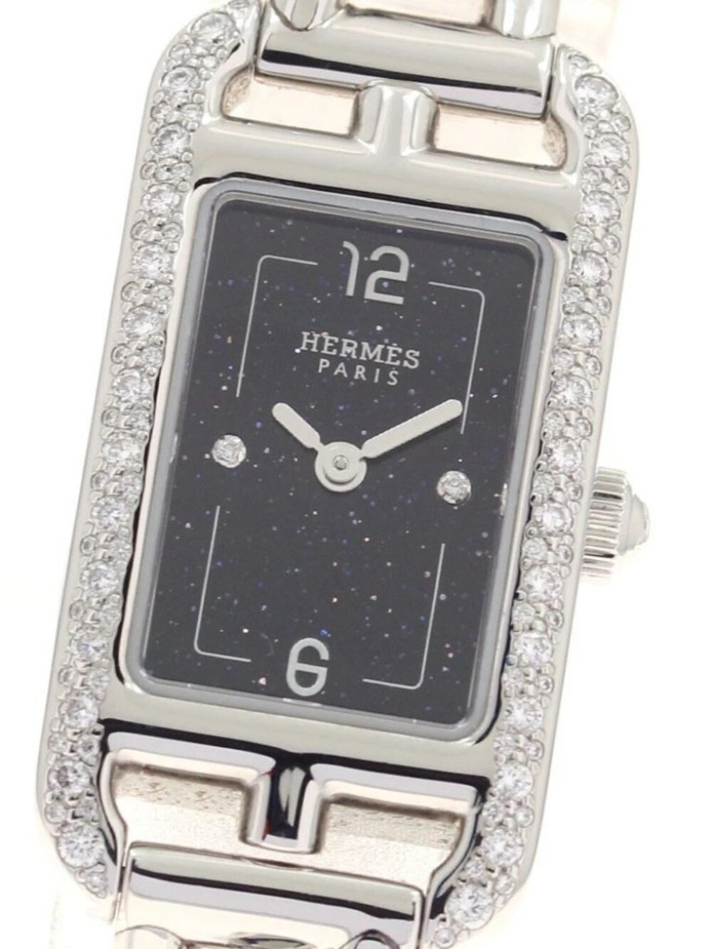 HERMES Nantucket PM NA2.133 Diamond Aventurine Quartz Ladies Watch_951705 - Picture 1 of 7